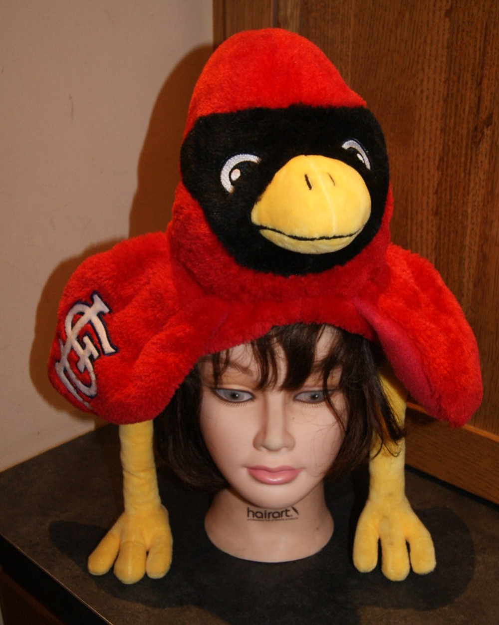 St. Louis Cardinals Fredbird Plush Mascot Hat Adult OSFA MLB Red Fan Cap NICE!
